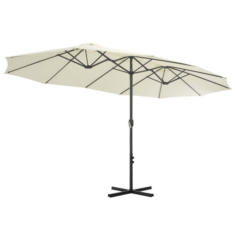 Parasol ogrodowy na słupku aluminiowym, 460 x 270 cm, piaskowy
