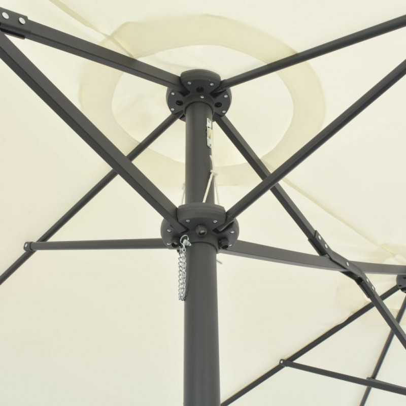 Parasol ogrodowy na słupku aluminiowym, 460 x 270 cm, piaskowy
