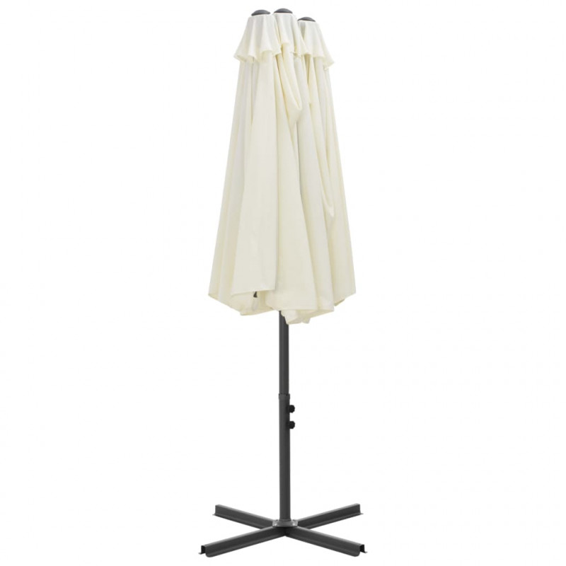 Parasol ogrodowy na słupku aluminiowym, 460 x 270 cm, piaskowy