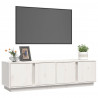 Szafka pod telewizor, biała, 140x40x40 cm, lite drewno sosnowe