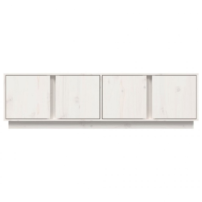 Szafka pod telewizor, biała, 140x40x40 cm, lite drewno sosnowe