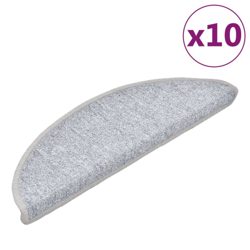 Nakładki na schody, 10 szt., 56x17x3 cm, jasnoszare