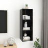 Wisząca szafka pod TV, wysoki połysk, czarna, 37x37x107 cm
