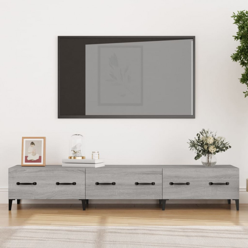 Szafka pod telewizor, szary dąb sonoma, 150x34,5x30 cm