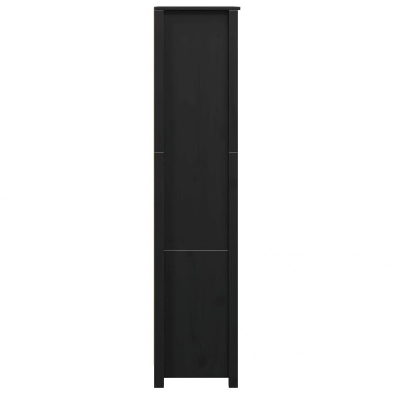 Szafka, czarna, 80x35x154 cm, lite drewno sosnowe