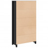 Szafka, czarna, 80x35x154 cm, lite drewno sosnowe
