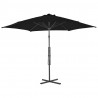 Parasol ogrodowy na stalowym słupku, czarny, 300x230 cm