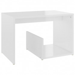 Stolik wysoki połysk biała 59x36x38 cm materiał drewnopochodny