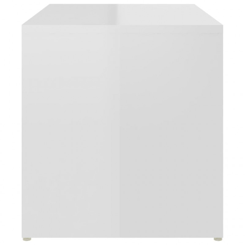 Stolik wysoki połysk biała 59x36x38 cm materiał drewnopochodny