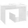 Stolik wysoki połysk biała 59x36x38 cm materiał drewnopochodny