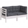 2-osobowa sofa ogrodowa z antracytowymi poduszkami, sosnowa