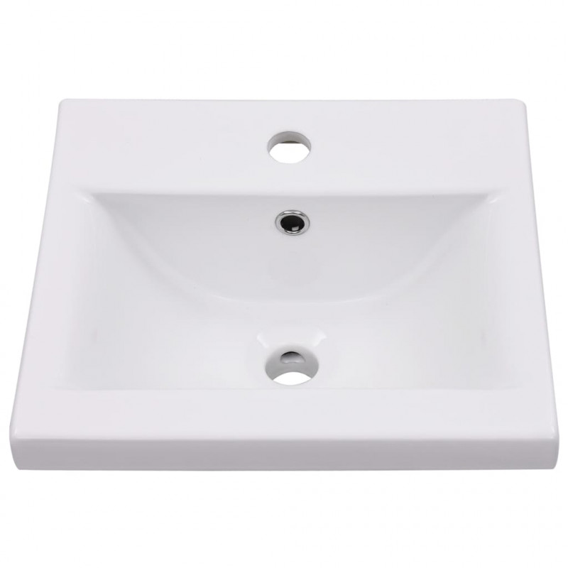 Szafka z wbudowaną umywalką, czarna, materiał drewnopochodny