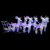 Dekoracja świąteczna – renifery z saniami, 320 LED, akrylowa