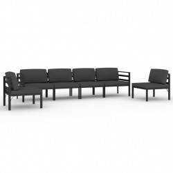 6-cz. zestaw mebli ogrodowych, poduszki, aluminium, antracyt