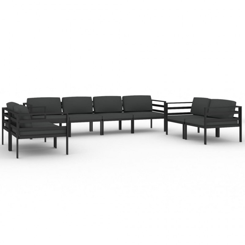 8-cz. zestaw mebli ogrodowych, poduszki, aluminium, antracyt