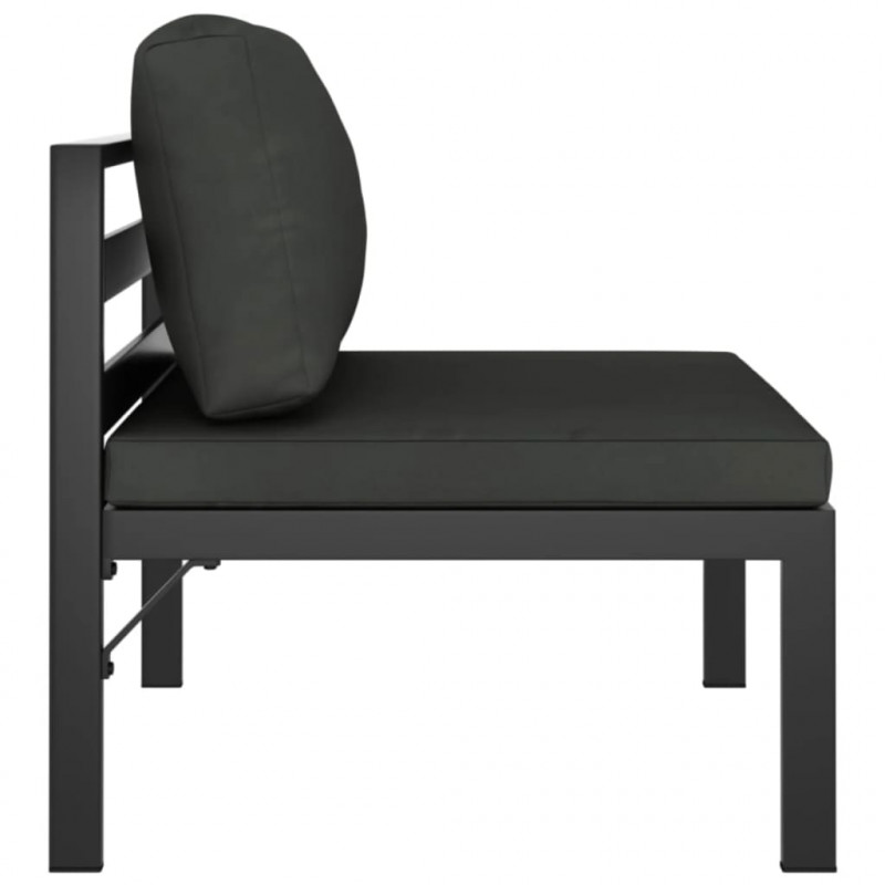 4-os. sofa ogrodowa z poduszkami, aluminium, antracytowa