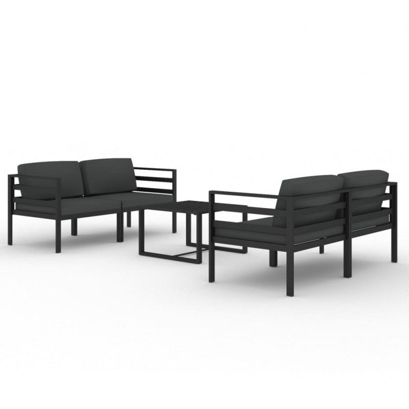 5-cz. zestaw mebli ogrodowych, poduszki, aluminium, antracyt