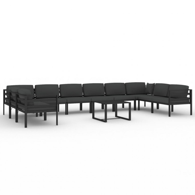 11-cz. zestaw mebli ogrodowych, poduszki, aluminium, antracyt