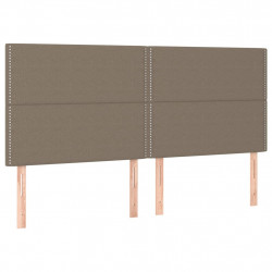 Zagłówki do łóżka, 4 szt., taupe, 90x5x78/88 cm, tkanina
