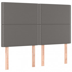 Zagłówki do łóżka, 4 szt, szare, 72x5x78/88 cm, sztuczna skóra