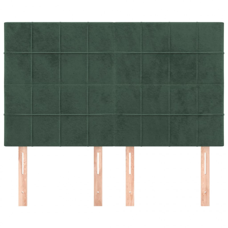 Zagłówki do łóżka, 4 szt, ciemnozielone, 72x5x78/88 cm, aksamit