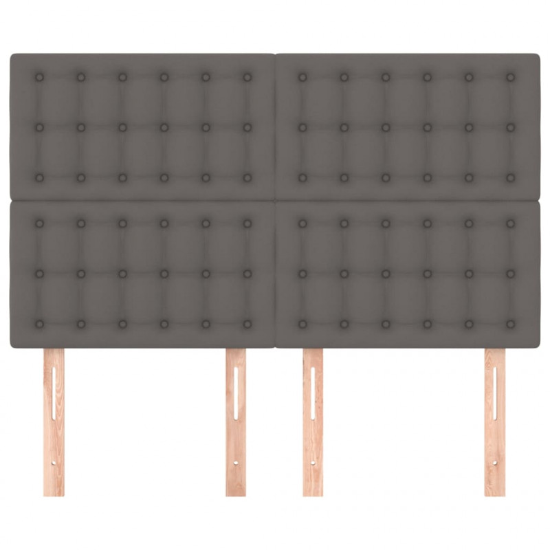 Zagłówki do łóżka, 4 szt, szare, 72x5x78/88 cm, sztuczna skóra