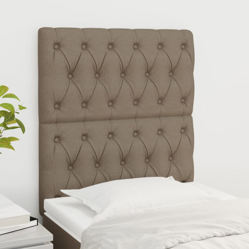 Zagłówki do łóżka, 2 szt., taupe, 80x7x78/88 cm, tkanina