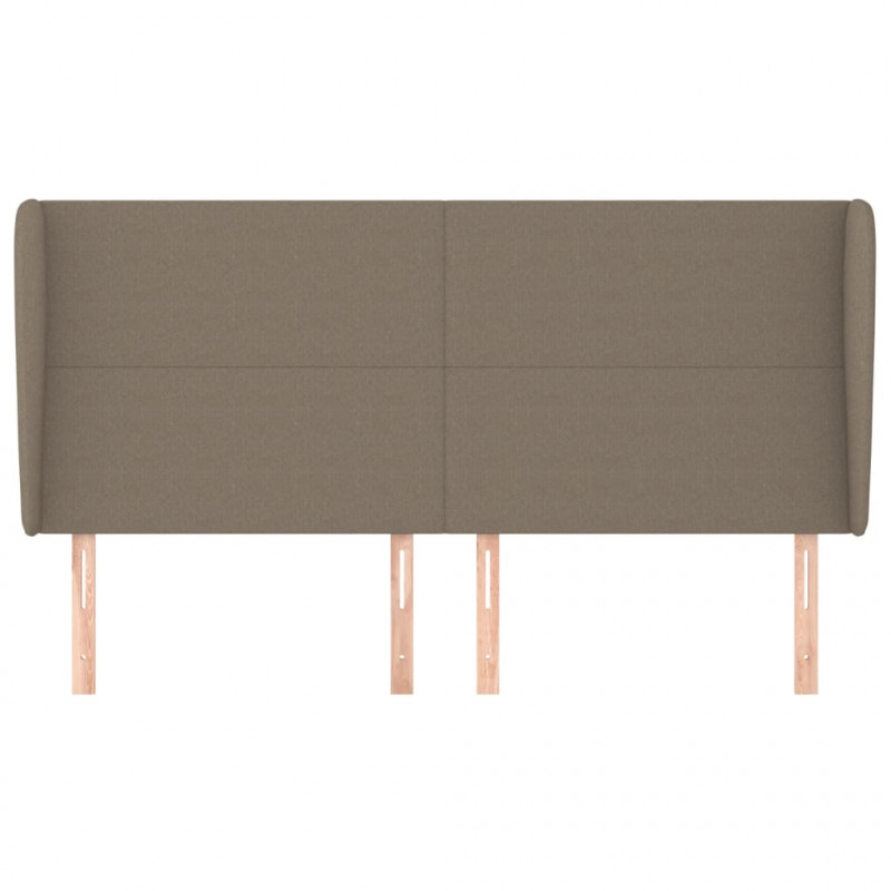 Zagłówek uszak, taupe, 183x23x118/128 cm, tkanina