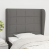 Zagłówek uszak, ciemnoszary, 83x23x118/128 cm, tkanina