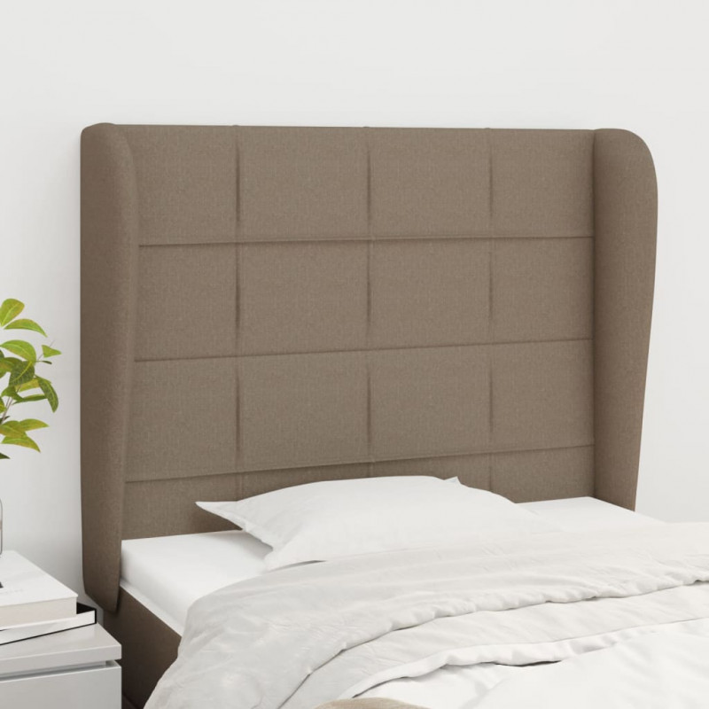 Zagłówek uszak, taupe, 103x23x118/128 cm, tkanina