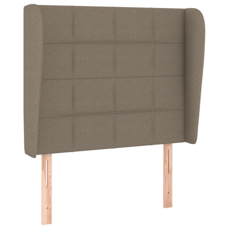 Zagłówek uszak, taupe, 103x23x118/128 cm, tkanina