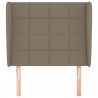 Zagłówek uszak, taupe, 103x23x118/128 cm, tkanina