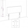 Zagłówek uszak, jasnoszary, 183x16x78/88 cm, aksamit