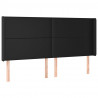 Zagłówek uszak, czarny, 163x16x118/128 cm, sztuczna skóra