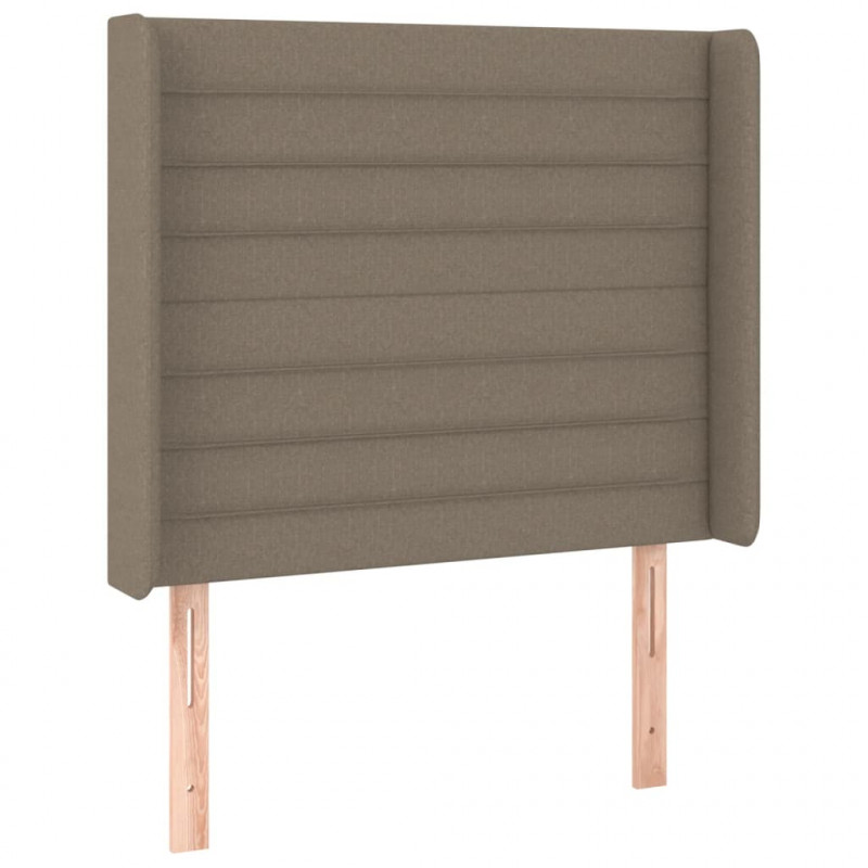 Zagłówek uszak, taupe, 103x16x118/128 cm, tkanina