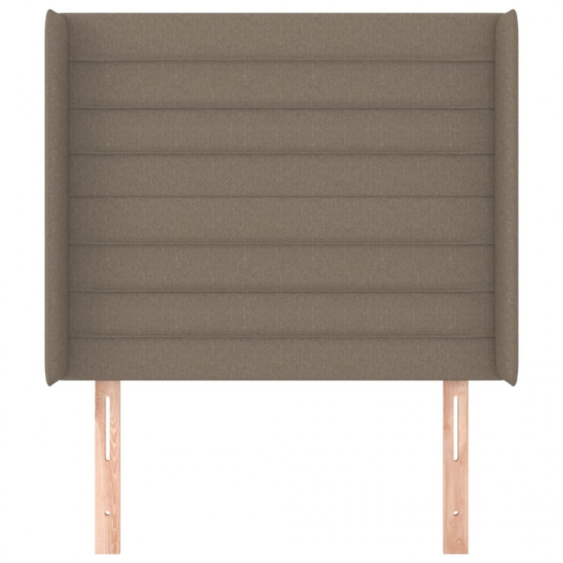 Zagłówek uszak, taupe, 103x16x118/128 cm, tkanina