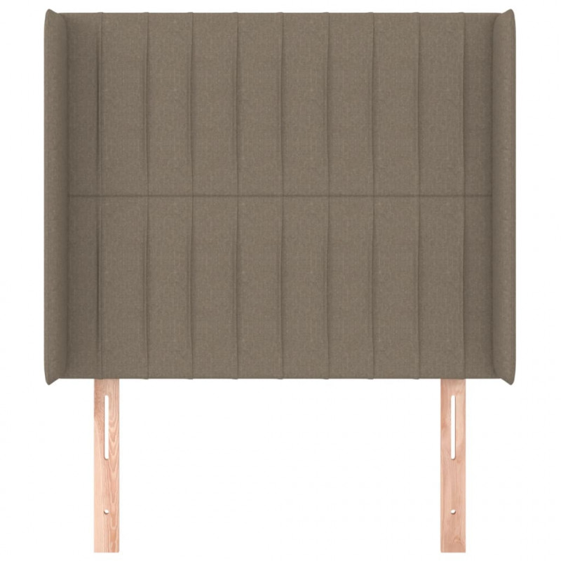 Zagłówek uszak, taupe, 93x16x118/128 cm, tkanina