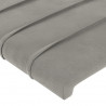 Zagłówek uszak, jasnoszary, 147x16x118/128 cm, aksamit