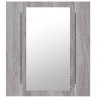 Szafka łazienkowa z lustrem i LED, szary dąb sonoma 40x12x45 cm