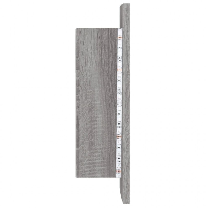 Szafka łazienkowa z lustrem i LED, szary dąb sonoma 40x12x45 cm