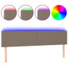 Zagłówek do łóżka z LED, taupe, 200x5x78/88 cm, tkanina