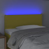 Zagłówek do łóżka z LED, zielony, 100x5x78/88 cm, tkanina