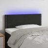 Zagłówek do łóżka z LED, czarny, 90x5x78/88 cm, aksamit