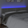Zagłówek do łóżka z LED, jasnoszary, 200x5x78/88 cm, aksamit