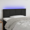 Zagłówek do łóżka z LED, czarny, 100x5x78/88 cm, aksamit