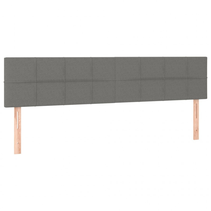 Zagłówek do łóżka z LED, ciemnoszary, 200x5x78/88 cm, tkanina
