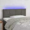 Zagłówek do łóżka z LED, ciemnoszary, 90x5x78/88 cm, aksamit