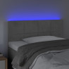 Zagłówek do łóżka z LED, jasnoszary, 100x5x78/88 cm, aksamit