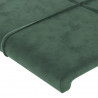 Zagłówek do łóżka z LED, ciemnozielony, 180x5x78/88 cm, aksamit