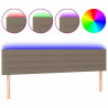 Zagłówek do łóżka z LED, taupe, 180x5x78/88 cm, tkanina